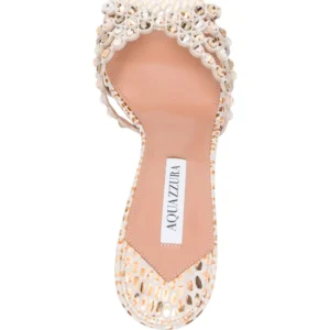 Aquazzura Embellished Tequila Leather Mules Sandals