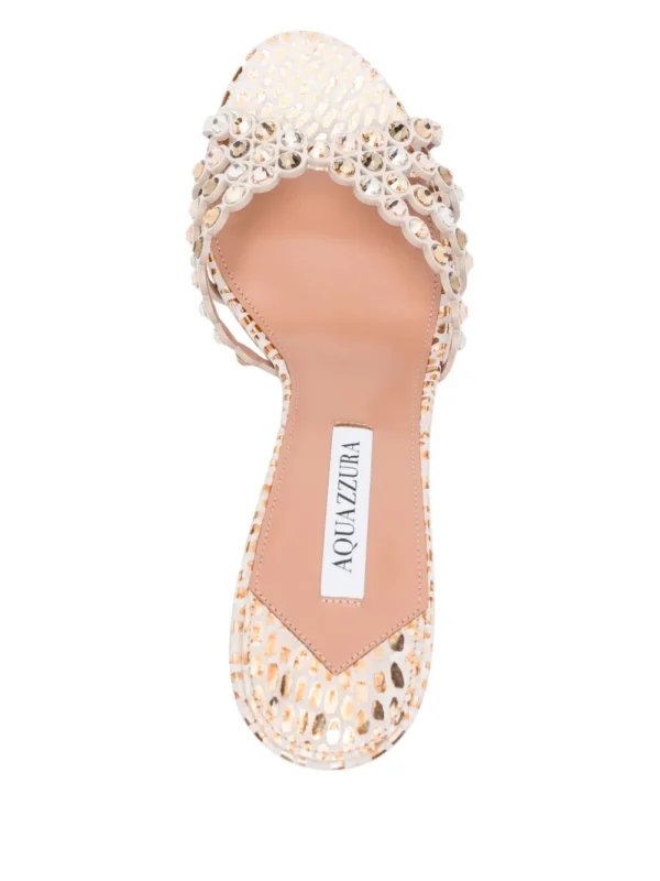 Aquazzura Embellished Tequila Leather Mules Sandals