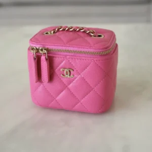 CHANEL Lambskin CC Pearl Mini Vanity Case