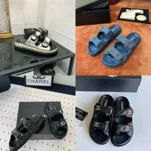 Chanel Chic Dad Woven Tweed Women's Sandals