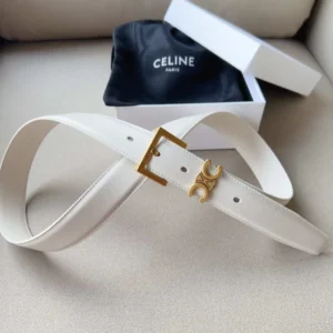 Celine Triomphe Belt in Taurillon Leather