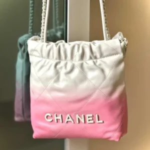 Chanel 22 Bag Mini Quilted Shiny Calfskin