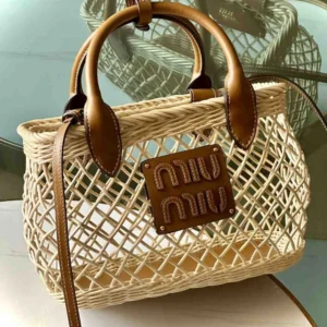 Miu Miu Woven Fabric Tote Bag