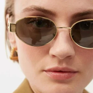 Celine CL40235U Triomphe Round Metal Sunglasses