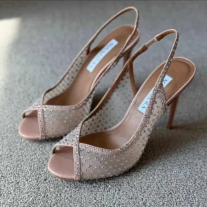 Aquazzura Crystal Lover 105MM Slingback Sandals