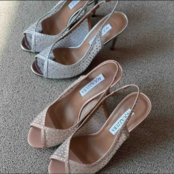 Aquazzura Embellished Tequila Leather Mules Sandals - Image 3