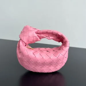 Bottega Veneta Bag Jodie Mini Pink In Intrecciato Leather