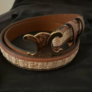 Celine Triomphe Skinny Straw Belt
