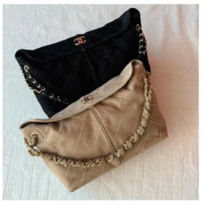 Chanel Stitched It 2 Way Suede Fold Over Shoulder Bag