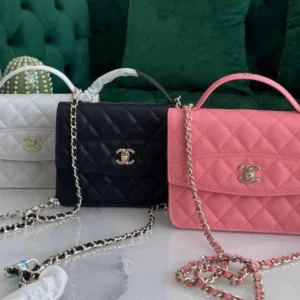 Chanel Clutch With Chain Grained Calfskin, Gold-Tone Metal Bag