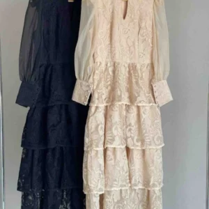 Zimmermann Tiered Lace Sheer Puff Sleeves Dress