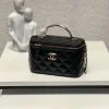 Chanel CC Logo Long Top Handle Vanity Case In Quilted Lambskin - Image 17