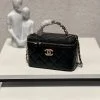 Chanel CC Logo Long Top Handle Vanity Case In Quilted Lambskin - Image 10