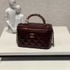 Chanel CC Logo Long Top Handle Vanity Case In Quilted Lambskin - Image 14