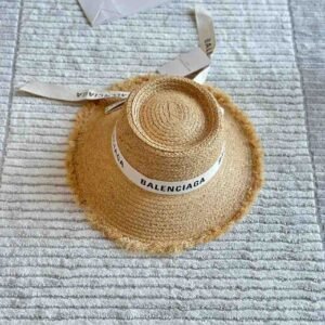 BALENCIAGA Straw Boater Hat For Women