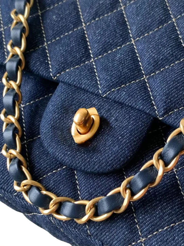 Chanel Tweed, Denim Classic Double Flap Bag - Image 3