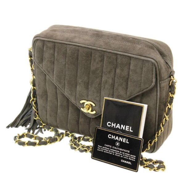 Chanel Quilted Suede CC Mini Envelope Flap Bag