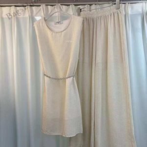 Chanel Sleeveless Linen Top, Wide-Leg Linen Trousers