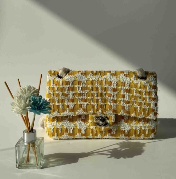 Chanel Tweed Quilted Medium Rectangular Flap Bag - Image 6