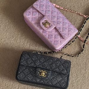Chanel Mini Flap Bag In Crystal Embellished
