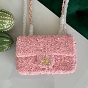 Chanel Sequin Mini Pink Flap Bag
