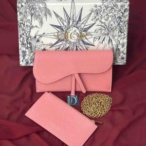 Dior Long Saddle Wallet With Chain