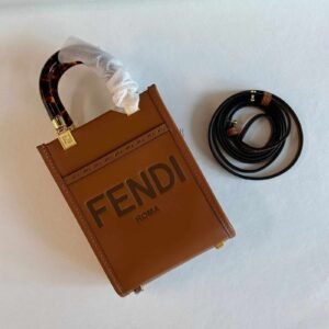 Fendi Mini Sunshine Shopper Leather Bag