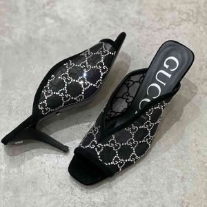 Gucci GG Crystal-Embellished Heel Sandals - Image 2