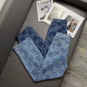 Gucci Women's Blue GG Jacquard Jeans