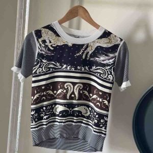 Hermes Guepards et Palmettes short-sleeve twillaine T-shirt - Image 5