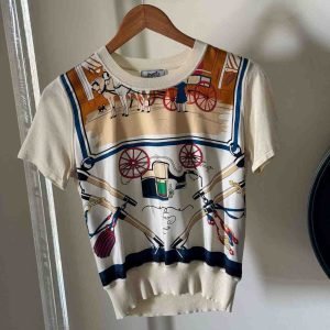 Hermes Guepards et Palmettes short-sleeve twillaine T-shirt - Image 7