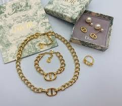 Christian Dior 30 Montaigne Gold Finish CD Full Jewelry Set