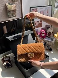 Chanel Quilted Velvet Flap Shoulder Bag