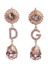 DG Logo Crystal Drop Earrings