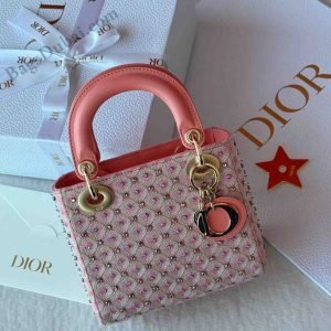 Dior Mini Lady Dior Cannage Crystal Satin Embroidered Bag - Image 8