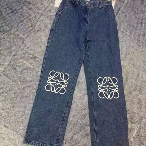 Loewe Anagram Cropped Denim Jeans Pants For Women