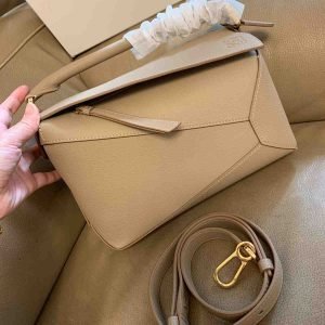 Loewe Puzzle Beige Calfskin Leather Crossbody Bag