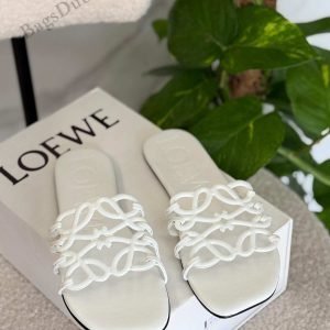 Loewe Petal Anagram Soft Calfskin Slide Sandals