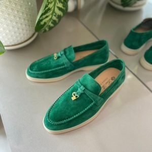 Loro Piana Summer Charms Walk Suede Loafers