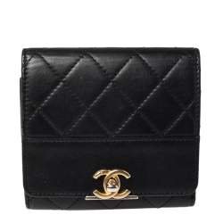 Chanel CC Compact Quilted Caviar Classic Flap Wallet