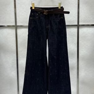 Louis Vuitton LV Blason Embroidered Denim Pants For Women