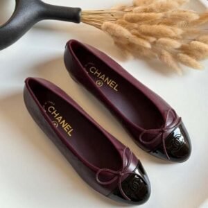 Chanel Interlocking CC Logo Lambskin Women's Ballet Flats