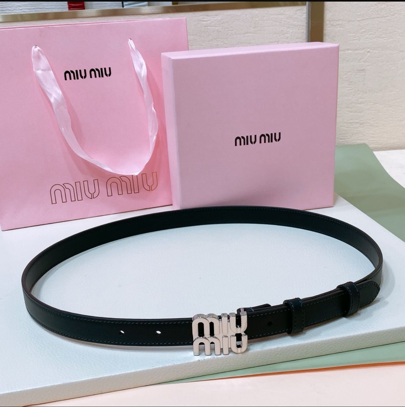 Miu Miu Leather Belt With Logo - Image 10