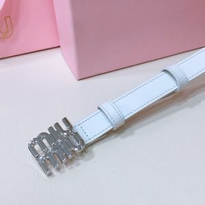 Miu Miu Leather Belt With Logo