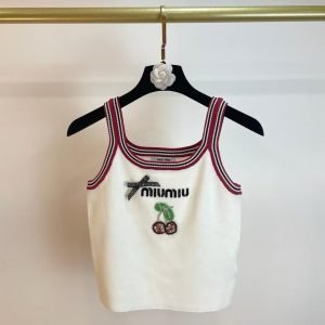 Miu Miu Cherry Cashmere Tank Top