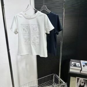 Chanel Embroidered Floral Patch Women's T-shirt