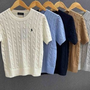 Polo Ralph Lauren Cable-Knit Cotton Short-Sleeve Sweater