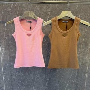 Prada Ribbed knit jersey tank top For Women