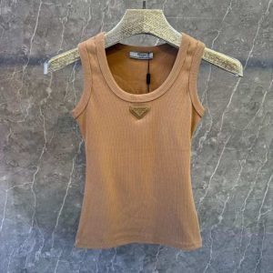 Prada Ribbed knit jersey tank top For Women - Image 4