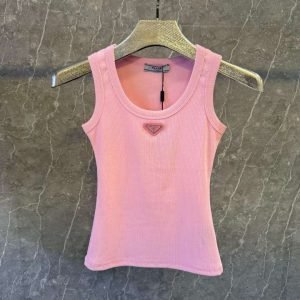 Prada Ribbed knit jersey tank top For Women - Image 5